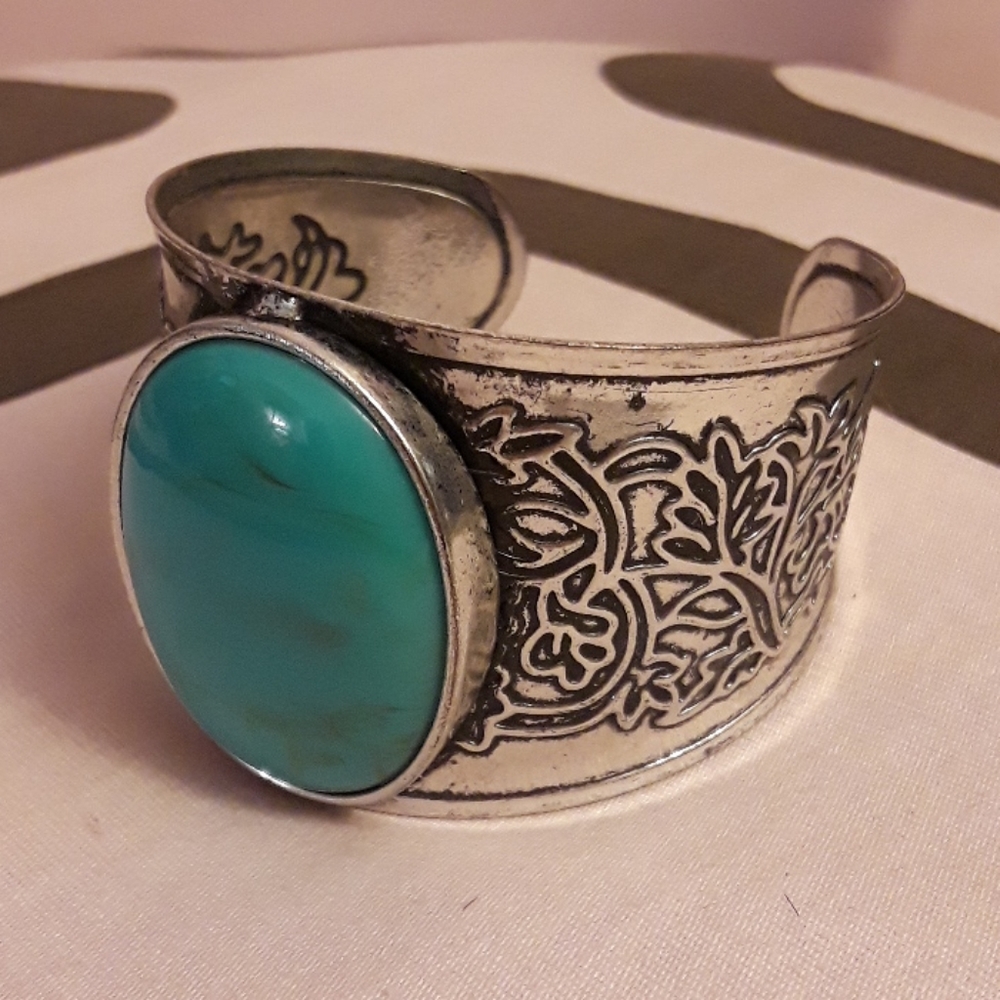 Bangle Bracelet Turquoise and Silver